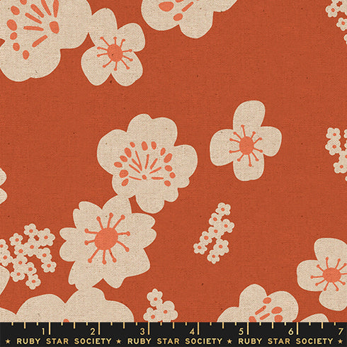 PREORDER CANVAS Paper Cuts 2 Hana Florals in Persimmon RS1115 20L - Ruby Star Society Sold by the Yard